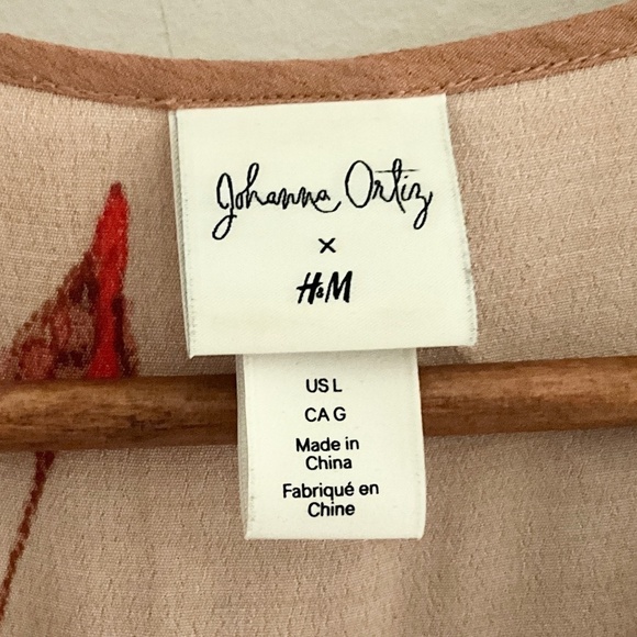 Johanna Ortiz X H&M Maxi Wrap Dress Blogger Favorite Floral Tan Red Size Large - Picture 10 of 16